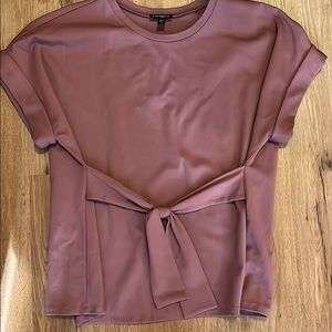 Express size small front tie mauve orange shirt